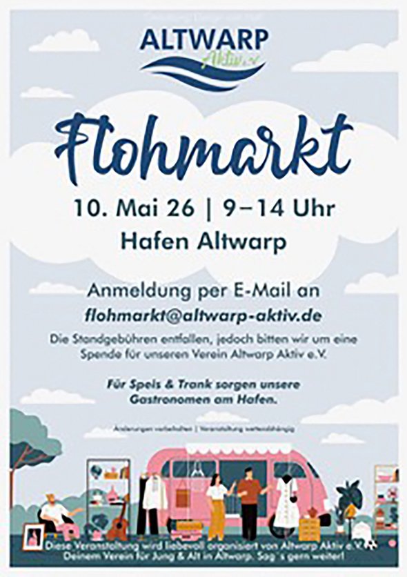 zeigt Plakat mit Veranstaltungsinformationen