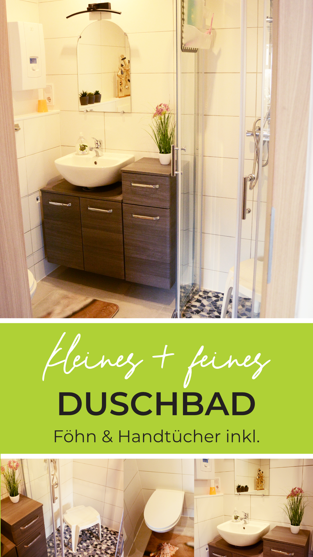 zeigt Details des Duschbades